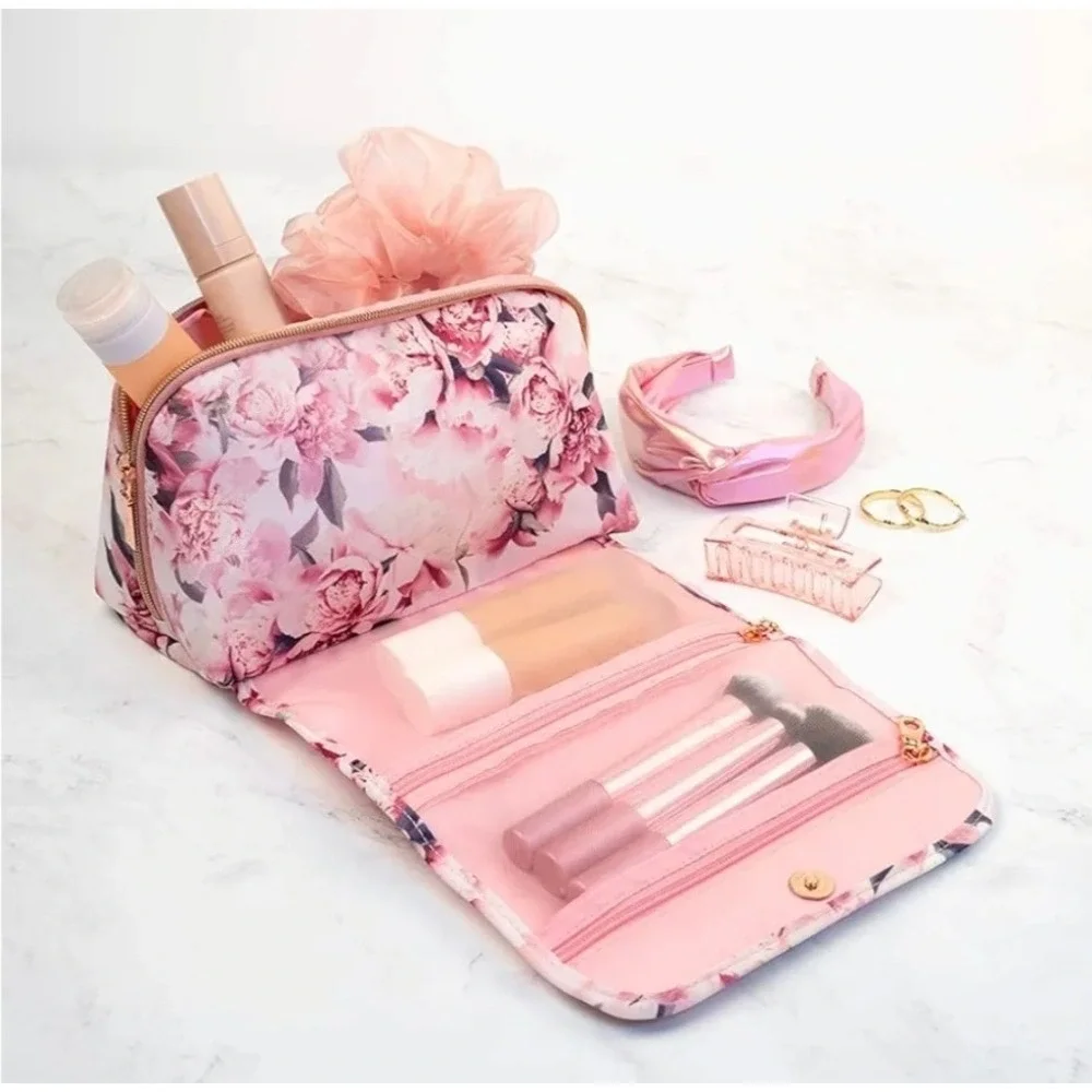Sophia Art‎ Pink Peony Floral Travel Hanging Toiletry Makeup Organizer Bag